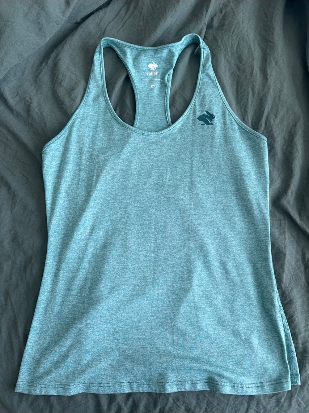 Rabbit Brand Women's Racerback Tank Top in seafoam green